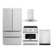 Cosmo 4-Piece Appliance Package - 30-Inch Dual Fuel Range, wall Mount Range Hood, Dishwasher and Refrigerator in Stainless Steel (COS-4PKG-044) Cosmo