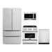Cosmo 4-Piece Appliance Package - 30-Inch Dual Fuel Range, Over-the-Range Microwave, Dishwasher and Refrigerator in Stainless Steel (COS-4PKG-085) Cosmo