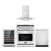 Cosmo 4-Piece Appliance Package - 30-Inch Gas Range, Wall Mount Range Hood, Dishwasher and Wine Cooler in Stainless Steel (COS-4PKG-094) Cosmo