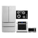 Cosmo 4-Piece Appliance Package - 30-Inch Electric Cooktop, Refrigerator, Wall Oven and Microwave Oven in Stainless Steel (COS-4PKG-140) Cosmo