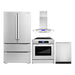 Cosmo 4-Piece Appliance Package - 30-Inch Single Oven Electric Range, Island Range Hood, Dishwasher and Refrigerator in Stainless Steel (COS-4PKG-177) Cosmo