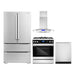 Cosmo 4-Piece Appliance Package - 30-Inch Dual Fuel Range, Island Range Hood, Dishwasher and Refrigerator in Stainless Steel (COS-4PKG-183) Cosmo