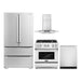 Cosmo 4-Piece Appliance Package - 30-Inch Dual Fuel Range, Wall Mount Range Hood, Dishwasher and Refrigerator in Stainless Steel (COS-4PKG-188) Cosmo