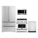 Cosmo 4-Piece Appliance Package - 30-Inch Dual Fuel Range, Dishwasher, Refrigerator and Over-the-Range Microwave in Stainless Steel (COS-4PKG-229) Cosmo