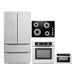 Cosmo 4-Piece Appliance Package - 30-Inch Electric Cooktop, Refrigerator, Wall Oven and Microwave Drawer in Stainless Steel (COS-4PKG-273) Cosmo