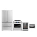Cosmo 4-Piece Appliance Package - 30-Inch Single Oven Electric Range, Refrigerator, Wine Cooler and Microwave Drawer in Stainless Steel (COS-4PKG-279) Cosmo