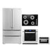Cosmo 4-Piece Appliance Package - 30-Inch Electric Cooktop, Refrigerator, Wall Oven and Microwave Drawer in Stainless Steel (COS-4PKG-283) Cosmo