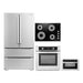 Cosmo 4-Piece Appliance Package - 30-Inch Electric Cooktop, Refrigerator, Wall Oven and Microwave Drawer in Stainless Steel (COS-4PKG-285) Cosmo