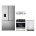Cosmo 4-Piece Appliance Package - 30-Inch Dual Fuel Range, Under Cabinet Range Hood, Dishwasher and Refrigerator with Water Dispenser in Stainless Steel (COS-4PKG-634) Cosmo