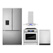 Cosmo 4-Piece Appliance Package - 30-Inch Single Oven Electric Range, Island Mount Range Hood, Dishwasher and Refrigerator with Water Dispenser in Stainless Steel (COS-4PKG-646) Cosmo