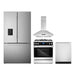 Cosmo 4-Piece Appliance Package - 30-Inch Dual Fuel Range, Island Range Hood, Dishwasher and Refrigerator with Water Dispenser in Stainless Steel (COS-4PKG-652) Cosmo