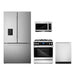 Cosmo 4-Piece Appliance Package - 30-Inch Dual Fuel Range, Dishwasher, Refrigerator with Water Dispenser and Over-the-Range Microwave in Stainless Steel (COS-4PKG-684) Cosmo