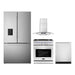 Cosmo 4-Piece Appliance Package - 30-Inch Gas Range, Wall Mount Range Hood, Dishwasher and Refrigerator with Water Dispenser in Stainless Steel (COS-4PKG-692) Cosmo