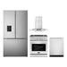 Cosmo 4-Piece Appliance Package - 30-Inch Gas Range, Wall Mount Range Hood, Dishwasher and Refrigerator with Water Dispenser in Stainless Steel (COS-4PKG-708) Cosmo