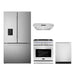 Cosmo 4-Piece Appliance Package - 30-Inch Gas Range, Under Cabinet Range Hood, Dishwasher and Refrigerator with Water Dispenser in Stainless Steel (COS-4PKG-710) Cosmo
