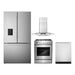 Cosmo 4-Piece Appliance Package - 30-Inch Single Oven Gas Range, Wall Mount Range Hood, Dishwasher and Refrigerator with Water Dispenser in Stainless Steel (COS-4PKG-733) Cosmo