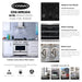 Cosmo 4-Piece Appliance Package - 30-Inch Dual Fuel Range, Under Cabinet Range Hood, Dishwasher and Refrigerator in Stainless Steel (COS-4PKG-041) Cosmo