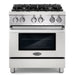 Cosmo 4-Piece Appliance Package - 30-Inch Dual Fuel Range, Wall Mount Range Hood, Dishwasher and Refrigerator in Stainless Steel (COS-4PKG-042) Cosmo