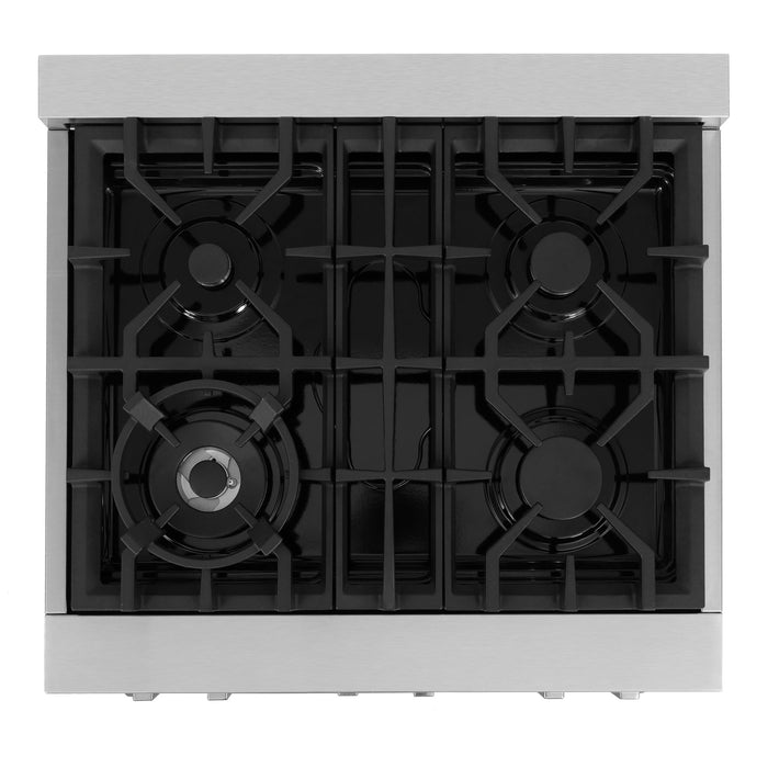 Cosmo 4-Piece Appliance Package - 30-Inch Dual Fuel Range, Dishwasher, Refrigerator and Microwave Drawer in Stainless Steel (COS-4PKG-281) Cosmo