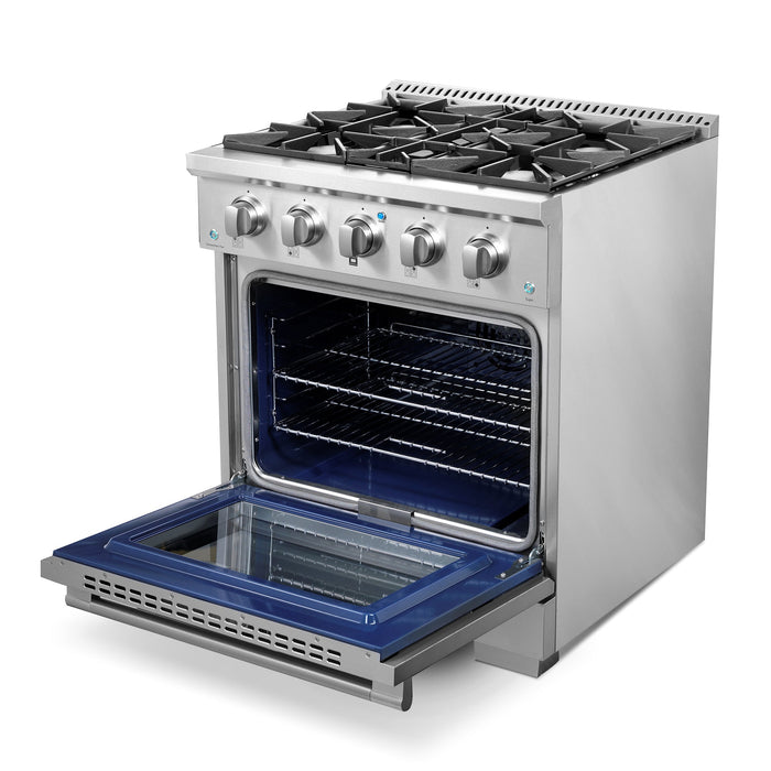 Cosmo 4-Piece Appliance Package - 30-Inch Gas Range, Dishwasher, Refrigerator with Water Dispenser and Over-the-Range Microwave in Stainless Steel (COS-4PKG-685) Cosmo