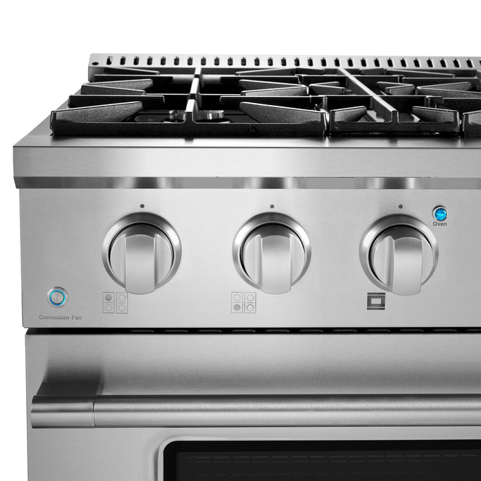 Cosmo 4-Piece Appliance Package - 30-Inch Gas Range, Dishwasher, Refrigerator and Microwave Drawer in Stainless Steel (COS-4PKG-270) Cosmo