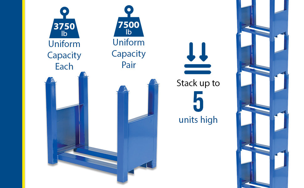 Vestil CRAD-75 steel stackable bar cradle feature overview 2