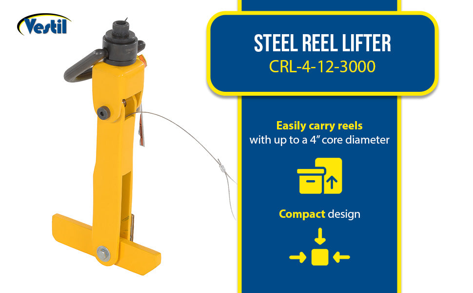 Vestil CRL-4-12-3000 steel reel lifter feature overview 1