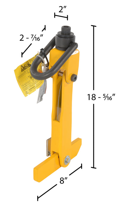 Vestil CRL-4-12-3000 steel reel lifter dimensions diagram