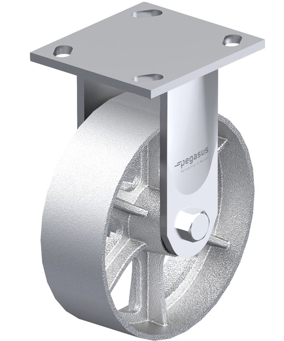 Vestil CST-BL-4X2CI-R Cast Iron/Steel Rigid Caster 4 in. Diameter x 2 in. Width 700 lb. Capacity Silver