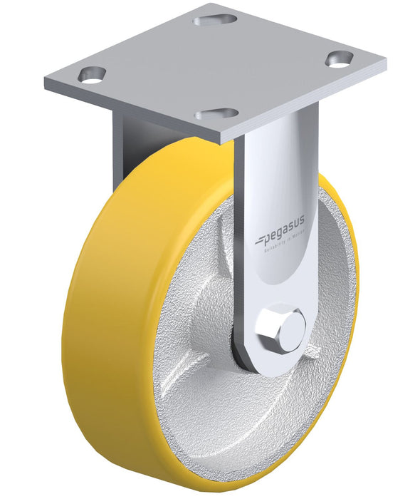 Vestil CST-BL-4X2PU-R Polyurethane Rigid Caster 4 in. Diameter x 2 in. Width 700Lb. Capacity Yellow