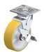Vestil CST-BL-4X2PU-SWB Polyurethane Swivel With Brake Caster 4 in. Diameter x 2 in. Width 700 lb. Capacity Yellow