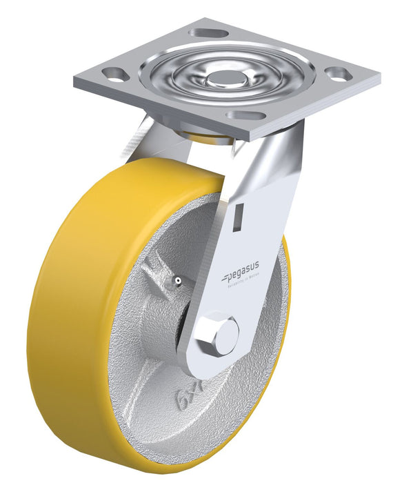 Vestil CST-BL-4X2PU-S Polyurethane Swivel Caster 4 in. Diameter x 2 in. Width 700 lb. Capacity Yellow