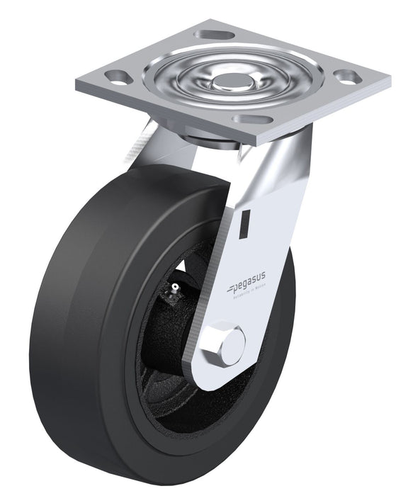 Vestil CST-BL-5X2MR-S Rubber Swivel Caster 5 in. Diameter x 2 in. Width 400 lb. Capacity Black