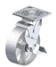 Vestil CST-BL-8X2CI-SWB Cast Iron/Steel Swivel With Brake Caster 8 in. Diameter x 2 in. Width 1,250 lb. Capacity Silver