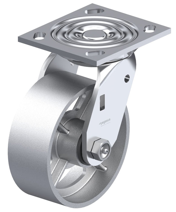 Vestil CST-BL-8X2CI-S Cast Iron/Steel Swivel Caster 8 in. Diameter x 2 in. Width 1,250 lb. Capacity Silver