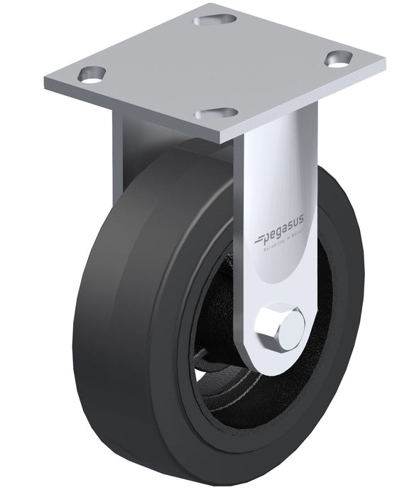 Vestil CST-BL-8X2MR-R Rubber Rigid Caster 8 in. Diameter x 2 in. Width 600 lb. Capacity Black