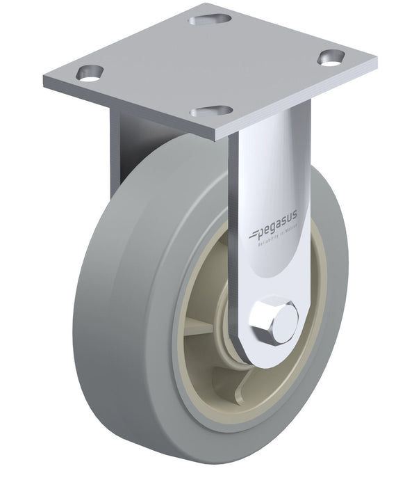 Vestil CST-BL-8X2TPR-R Thermoplastic Rubber Rigid Caster 8 in. Diameter x 2 in. Width 600 lb. Capacity Light Gray and Beige