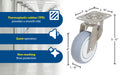 Vestil CST-E-SS-4X1TPR-S thermoplastic rubber swivel caster feature overview 3