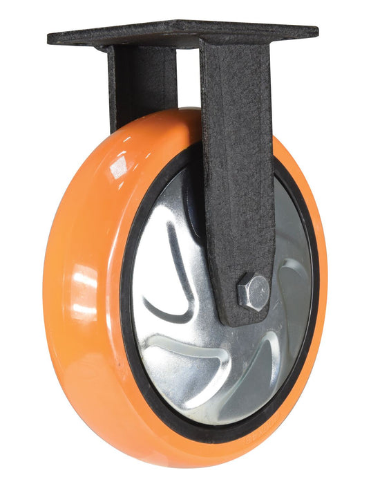 Vestil CST-E6-8X2PUP-R Polyurethane Rigid Caster 8 in. Diameter x 2 in. Width 925 lb. Capacity Orange/Silver