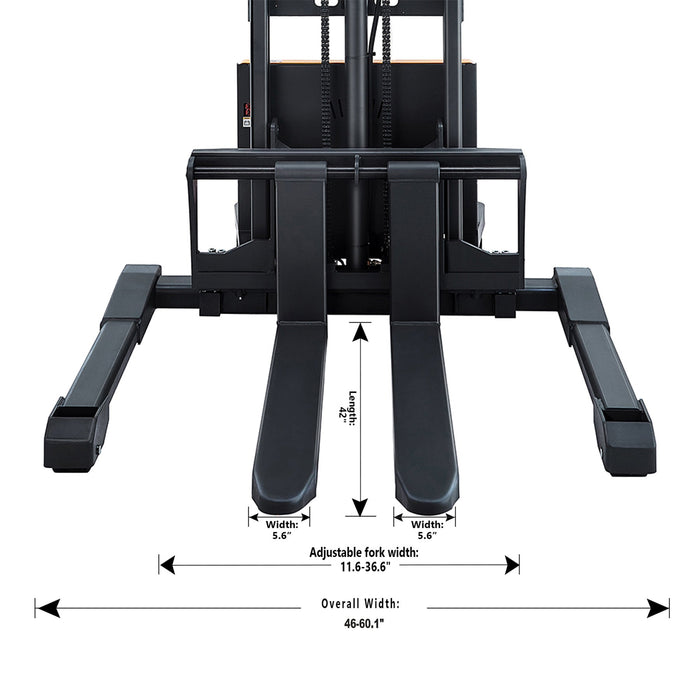 Xilin CTD15BE-118 semi-electric stacker battery and drive unit detail