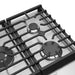 Cosmo 30 in. Haven Collection Drop-In Gas Cooktop, 5 Sealed Burners, Front Control Knobs, Cast Iron Grates, Stainless Steel burner detail