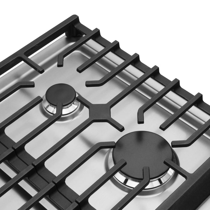 Cosmo 36 in. Haven Collection Drop-In Gas Cooktop, 5 Sealed Burners, Front Control Knobs, Cast Iron Grates, Stainless Steel burner grate detail
