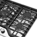Cosmo 30 in. Vista Collection Drop-In Gas Cooktop, 5 Burners, Metal Knobs, Cast Iron Grates, Stainless Steel burners detail