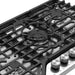 Cosmo 30 in. Vista Collection Drop-In Gas Cooktop, 5 Burners, Metal Knobs, Cast Iron Grates, Stainless Steel wok grate attachment