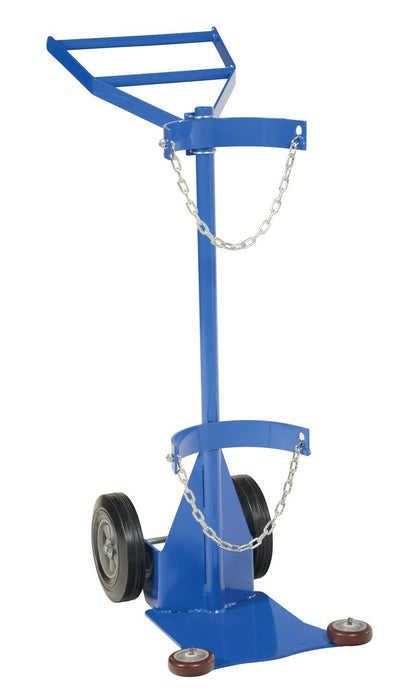Vestil CYL-DLX-1-HR Steel Portable Deluxe Cylinder Lifter with Hard Rubber Wheels 26-15/16 in. x 19 in. x 51-3/8 in. 500 lb. 