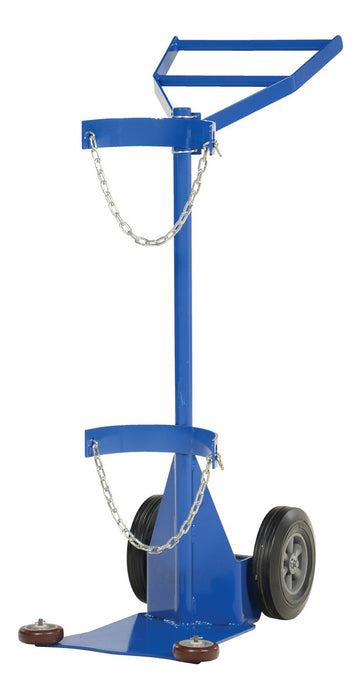 Vestil CYL-DLX-1-HR steel portable deluxe cylinder lifter with hard rubber wheels - view 2