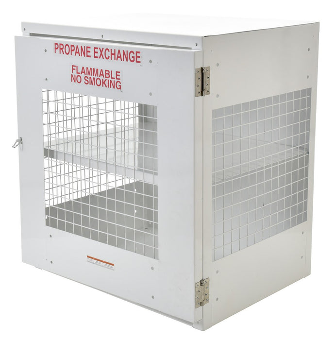 Vestil CYL-EX-12-E steel propane exchange cylinder storage cabinets with mesh door - view 2