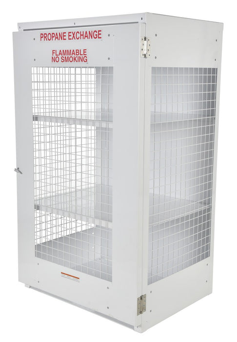 Vestil CYL-EX-18-E steel propane exchange cylinder storage cabinets with mesh door - view 2