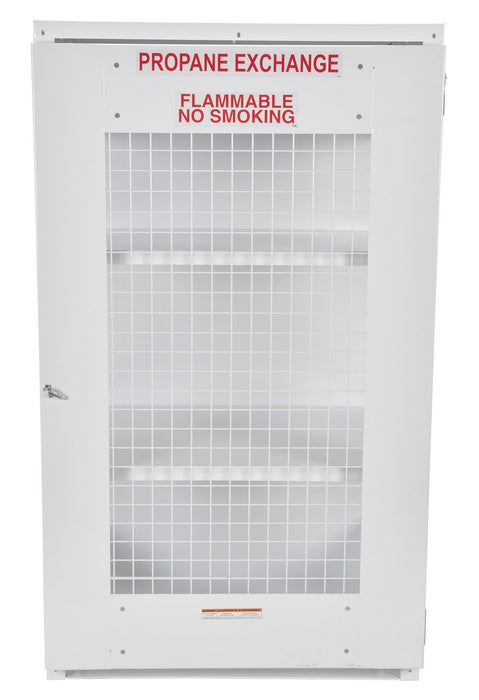 Vestil CYL-EX-18-E steel propane exchange cylinder storage cabinets with mesh door - view 3