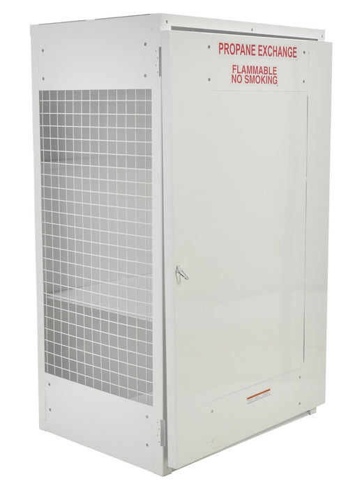 Vestil CYL-EX-18-S Steel Propane Exchange Cylinder Storage Cabinets with Solid Door 18 Cylinder Capacity White